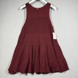 Free People Dress Womens XS Red Bittersweet Waterfall Boho Cottage Core Peasant